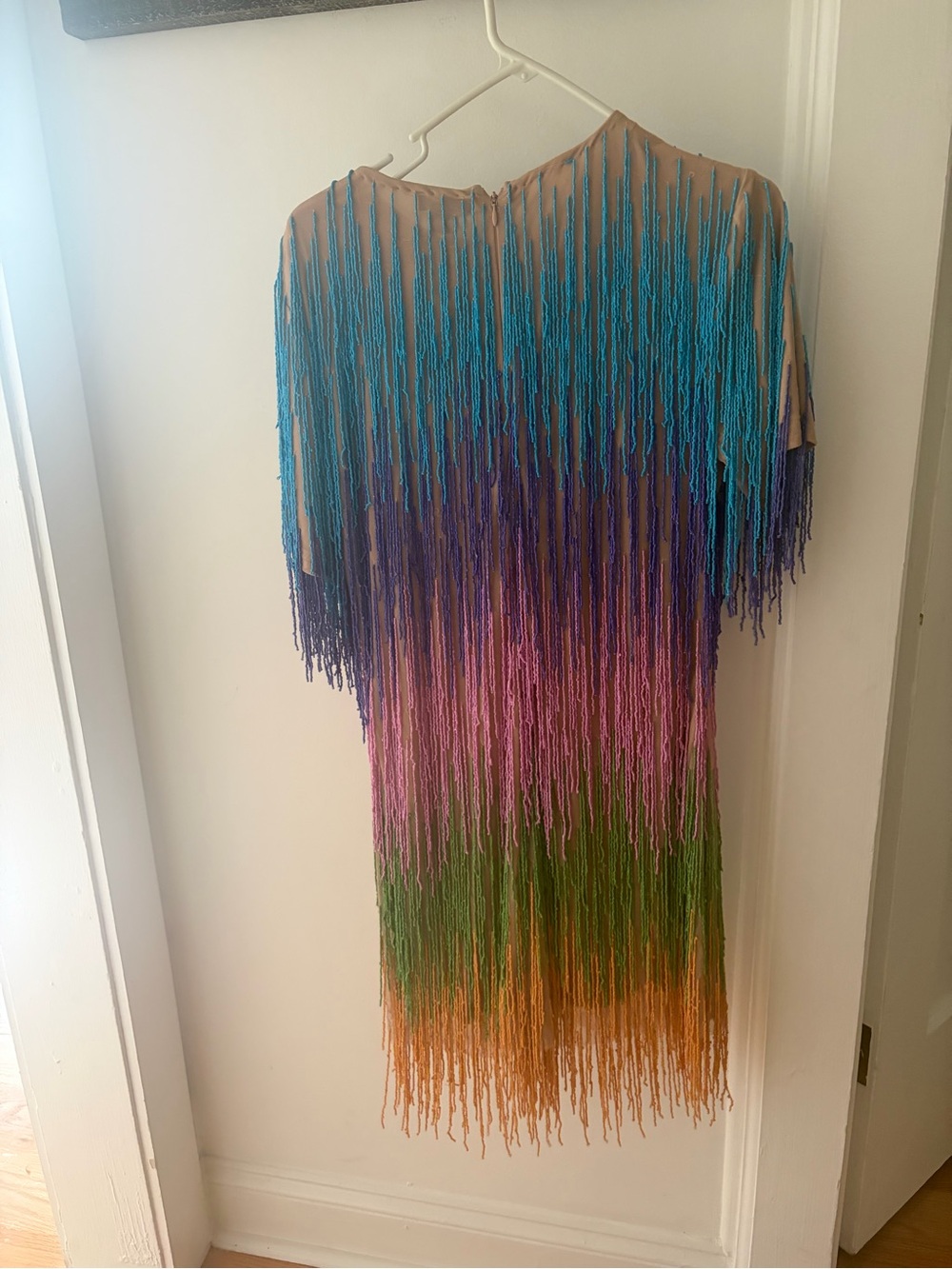 Brand New Nasty Gal Beaded Fringe Multi-Color Mini Dress SZ 10 - Picture 2 of 3